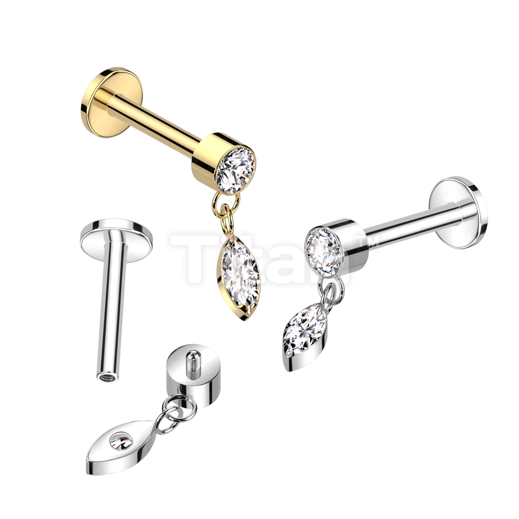 Titanium internally deals threaded labret